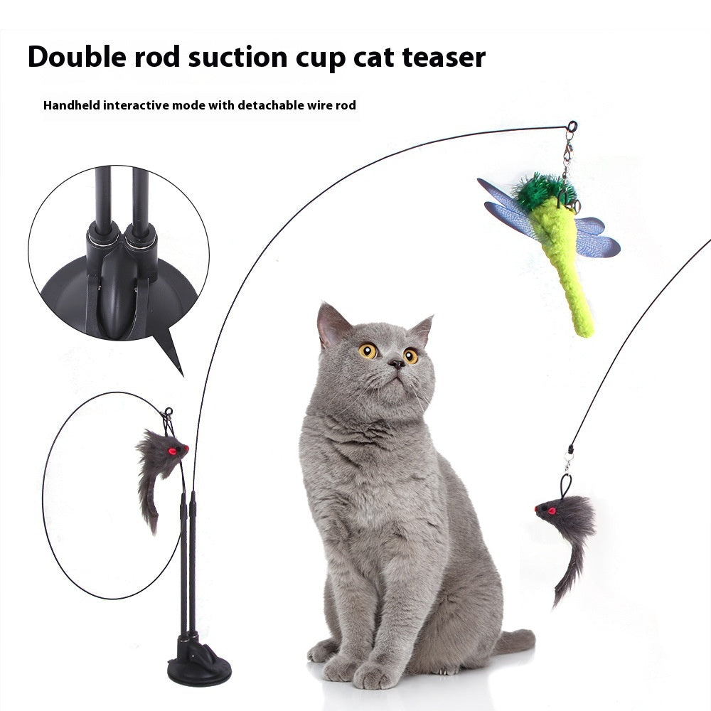 Stick-On Cat Teaser Toy — Hands-Free Play